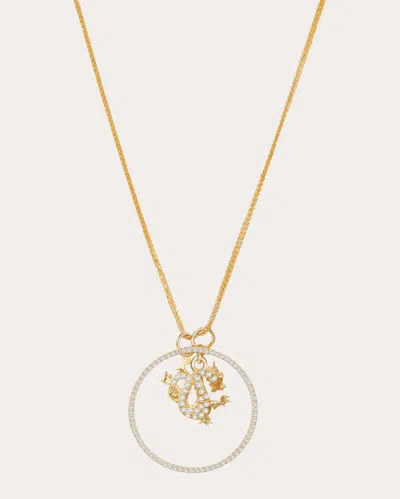 Yi Collection Women's Diamond Zodiac Dragon Pendant Necklace In Gold