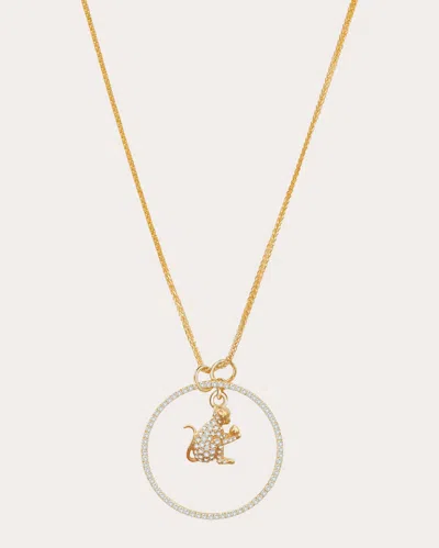 Yi Collection Women's Diamond Zodiac Monkey Pendant Necklace In Gold