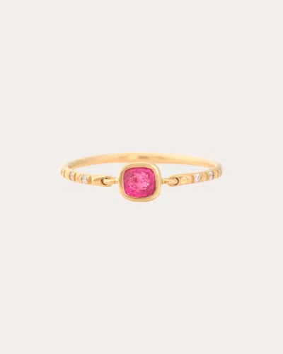 Yi Collection Women's Jedi Spinel & Diamond Petite Circle Ring In Pink