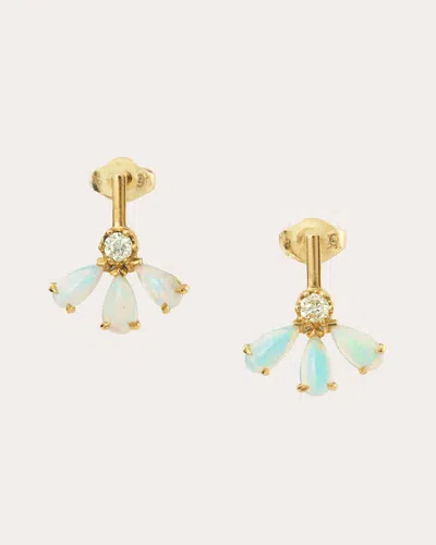 Yi Collection Women's Opal & Diamond Fauna Stud Earrings In Gold