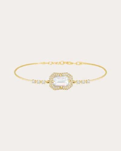 Yi Collection Women's Rainbow Moonstone & Diamond Aurora Bangle 18k Gold