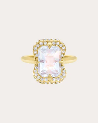 Yi Collection Women's Rainbow Moonstone & Diamond Aurora Ring 18k Gold