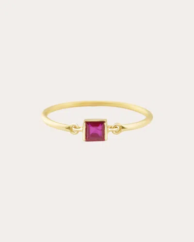 Yi Collection Women's Ruby & 14k Gold Petite Circle Ring In Red