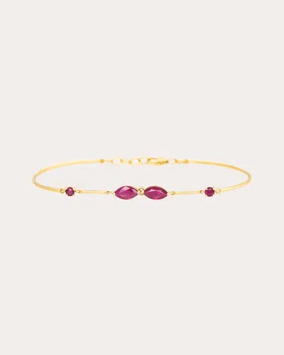 Yi Collection Women's Ruby & 18k Gold Duo Bracelet In Gray