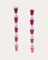 Yi Collection Women's Ruby Streaming Drop Earrings In Pink