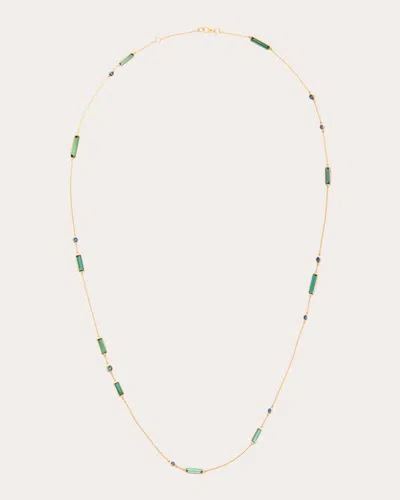 Yi Collection Women's Tourmaline & Sapphire Candy Station Necklace In Metallic