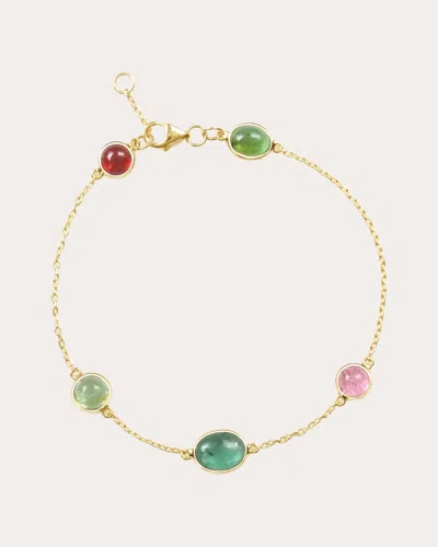 Yi Collection Women's Tourmaline Cabochon Candy Bracelet In Gold