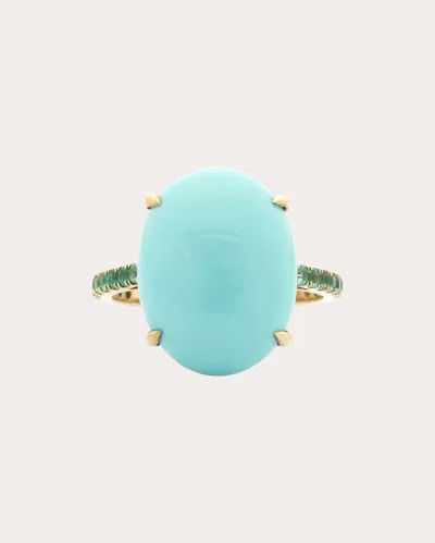 Yi Collection Women's Turquoise & Emerald Globe Ring In Blue