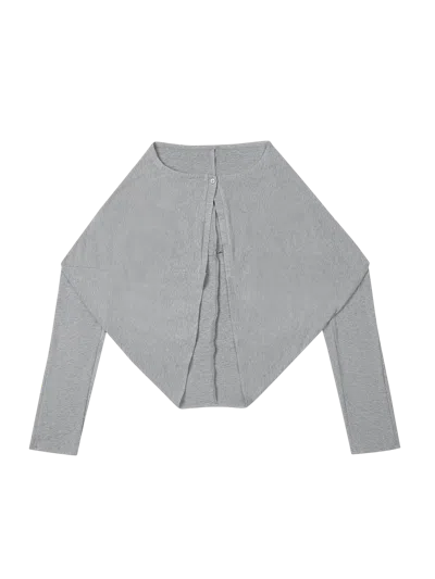 Yibri Reversible Cropped Cardigan In Grey