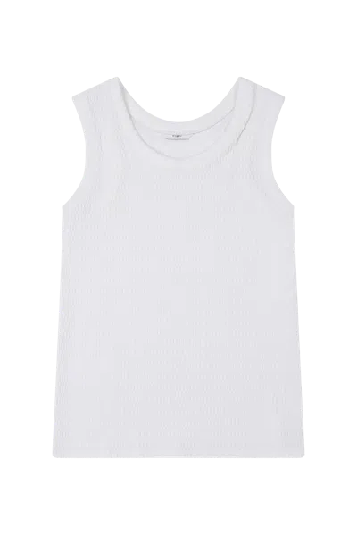 Yibri Sleeveless Textured Top In White