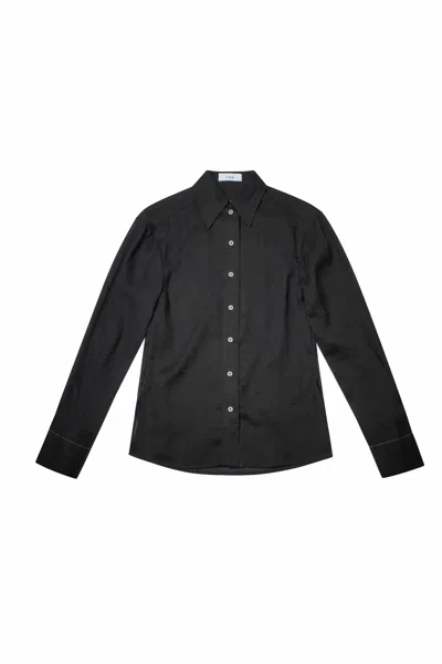 Yibri Women's Black Sheer Slim Fit Shirt