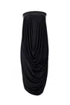 Yibri Women's Black Stretch Jersey Draped Tube Dress In Black