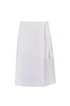 Yibri Women's Black White Cotton Wrap Skirt