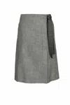 Yibri Women's Green Two Toned Denim Wrap Skirt