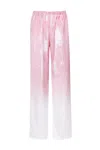 Yibri Women's Pink / Purple Gradient Printed Wide Trousers