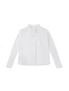 Yibri Women's Ruched Collar Short Shirt -white