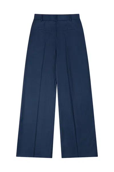 Yibri Women's Tailored Wide-leg Trousers-navy Blue