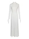Yibri Women's White Draped Jersey Maxi Dress In White