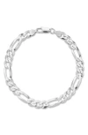 Yield Of Men 11mm Figaro Chain Bracelet In Silver
