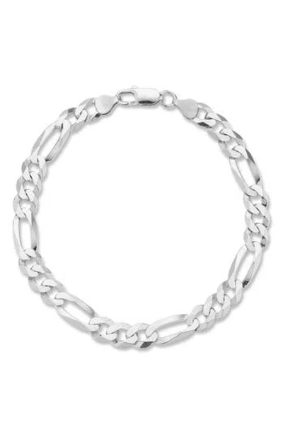 Yield Of Men 11mm Figaro Chain Bracelet In Silver