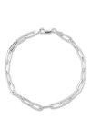 Yield Of Men 3mm Paper Clip Chain Bracelet In Silver