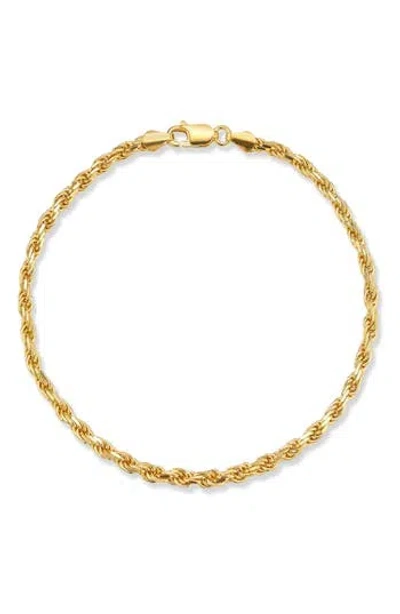 Yield Of Men 3mm Rope Chain Bracelet In Gold