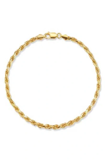 Yield Of Men 3mm Rope Chain Bracelet In Gold