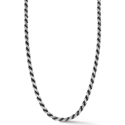 YIELD OF MEN 5MM OXIDIZED ROPE CHAIN NECKLACE