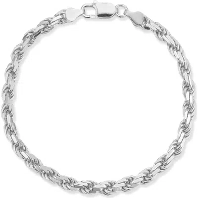 Yield Of Men 5mm Rope Chain Bracelet In Silver