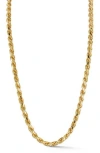 Yield Of Men 5mm Rope Chain Necklace In Gold