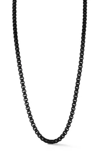 Yield Of Men 5mm Round Box Chain Necklace In Black