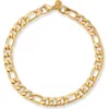 Yield Of Men 7mm Figaro Chain Bracelet In Gold