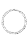 Yield Of Men 7mm Figaro Chain Bracelet In Silver