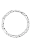 Yield Of Men 7mm Figaro Chain Bracelet In White