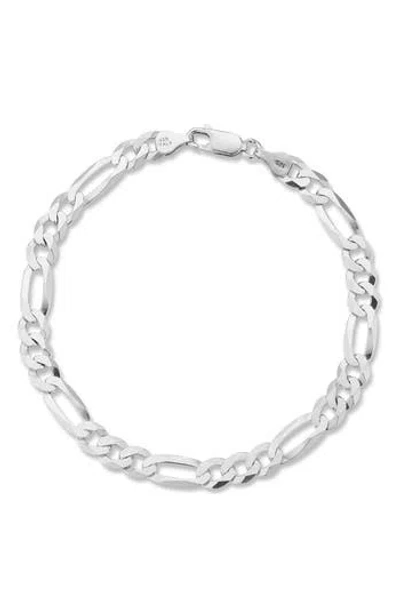 Yield Of Men 7mm Figaro Chain Bracelet In White
