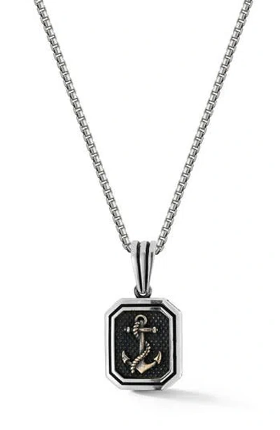 Yield Of Men Anchor Pendant Necklace In Silver
