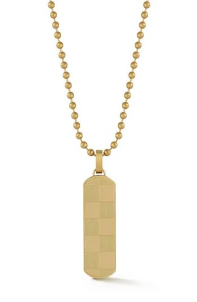 Yield Of Men Dog Tag Pendant Necklace In Gold
