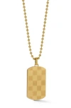 Yield Of Men Dog Tag Pendant Necklace In Gold