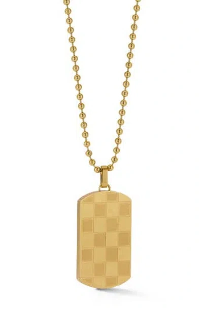 Yield Of Men Dog Tag Pendant Necklace In Gold