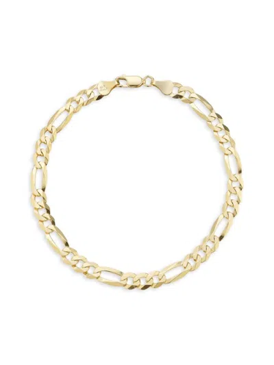 Yield Of Men 18k Gold Plated Sterling Silver 5mm Figaro Chain Bracelet In Yellow Gold