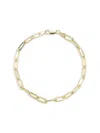 Yield Of Men Silver 3mm Paperclip Chain Bracelet In Yellow Gold