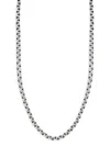 YIELD OF MEN MEN'S OXIDIZED RHODIUM PLATED STERLING SILVER BOX CHAIN NECKLACE