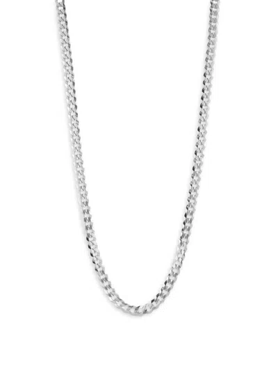 Yield Of Men Men's Rhodium Plated Sterling Silver 24" Curb Chain Necklace
