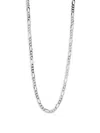 YIELD OF MEN MEN'S RHODIUM PLATED STERLING SILVER 24" FIGARO CHAIN NECKLACE