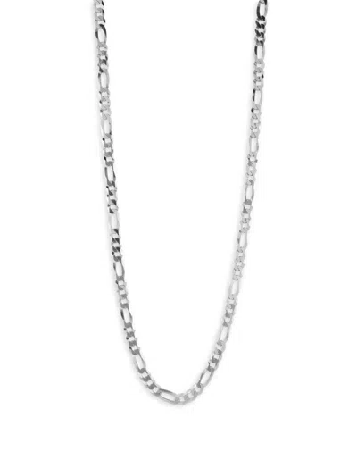 Yield Of Men Men's Rhodium Plated Sterling Silver 24" Figaro Chain Necklace