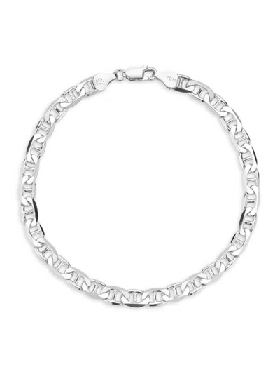Yield Of Men Men's Rhodium Plated Sterling Silver Chain Bracelet