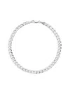 YIELD OF MEN MEN'S RHODIUM PLATED STERLING SILVER CURB CHAIN BRACELET