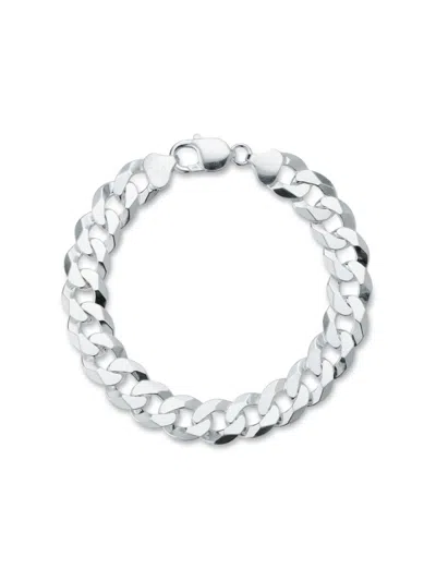 Yield Of Men Men's Rhodium Plated Sterling Silver Curb Chain Bracelet