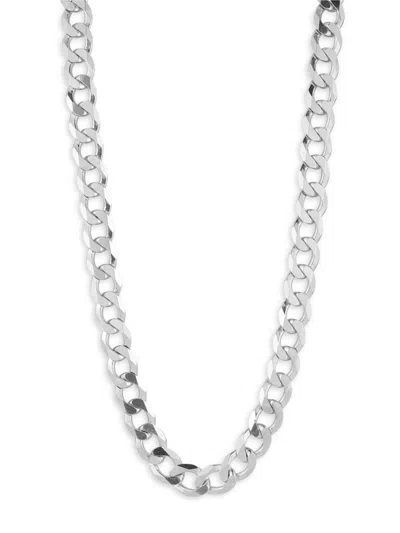 Yield Of Men Men's Rhodium Plated Sterling Silver Curb Chain Necklace