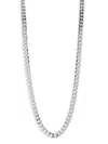 YIELD OF MEN MEN'S RHODIUM PLATED STERLING SILVER CURB CHAIN NECKLACE/24"